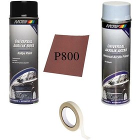 Resim Motip Parlak Siyah Motip Sprey Astar İnce Bant 2ad 800 Su Zımp. 