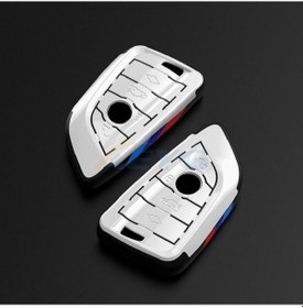 Resim Bmw Uyumlu Anahtarlık Beyaz Detaylı Anahtar Kılıfı Sert Plastik Şık Car 