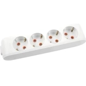 Resim Viko Multi-Let Dörtlü Priz Topraklı Çocuk Korumalı Kablosuz Grup Priz Klemensli Beyaz 