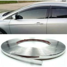 Resim Tiger Marketing Nokta 9 mm 3D Dekoratif Krom Nikelaj Şerit Çıta Panjur Şerit 10 Metre 