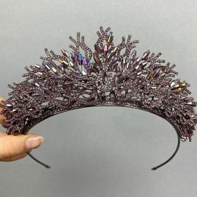 Resim Bride Aksesuar Dünyası Gelin Saç Aksesuarı Zehra Model Lila Gelin Tacı 
