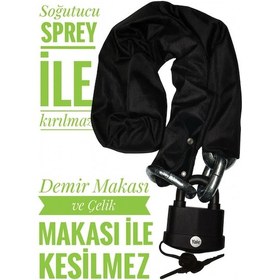 Resim Grade80 G80 13 Mm Çelik Kesilmez Motosiklet Zincir Kilit Yale 3.5 Metre Güvenli Motor Kilidi 
