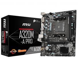 Resim MSI A320M-A PRO AM4 DDR4 3200(OC) DVI HDMI USB3.2 mATX 