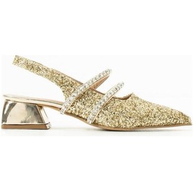 Resim Duxal Shoes Kadın Taşlı Şık Babet-topuklu Ayakkabı-linda Altin 