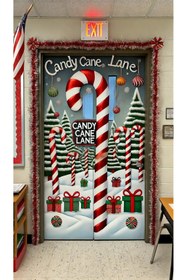 Resim PROMISEBACKDROP2 190x75cm Lastikli kapı süsü, Kumaş kapı giydirme, Christmas decor, Yılbaşı, Okul etkinlik kapı süsü 