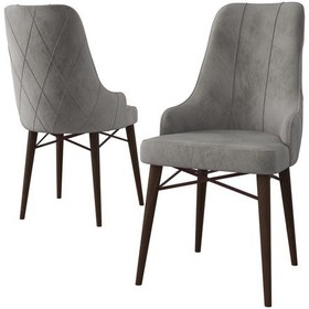 Resim Canisa Neta Serisi, 1.sınıf Babyface Kumaş Gri Sandalye, Ceviz Gürgen Ayak Sandalye Gri Ayakları Ceviz 