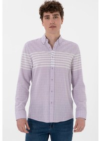 Resim U.s. Polo Assn. Erkek Lila Gömlek Desenli 50300013-vr034 Lila 