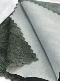 Resim Çelikgürü Süngerli Koltuk Çekyat Örtüsü Damar Desenli Parlak Ve Haki Yeşil 