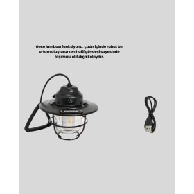 Resim Store Mania Retro Kamp Lambası Su Geçirmez Taşınabilir Gece Işığı Uzun Pil Ömürlü (STORE-MANIA-5938) 