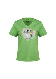 Resim 2as Alone Baskılı V Yaka Kadın T-shirt 403 Yeşil 