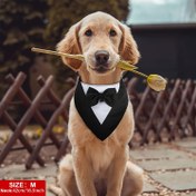 Resim Köpek Formal Düğün Bantı, Köpek Kemerli Kurdele, Köpek Doğum Günü Kıyafeti, Küçükten Büyük Petler İçin Ayarlanabilir Pet Tuxedo, Köpek Sevgililer Günü Kıyafeti 