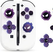 Resim Jusy Cadılar Bayramı Çapraz D-Pad Düğme Başparmak Sapları Seti, Nintendo Switch/OLED/Switch Lite ile Uyumlu, Havalı Aydınlık 3D Yumuşak Silikon ABXY Düğmeler Çıkartma Joystick Kapak Kapakları, 094 