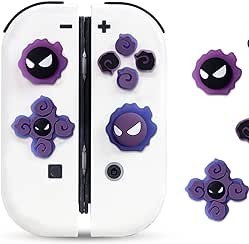 Resim Jusy Cadılar Bayramı Çapraz D-Pad Düğme Başparmak Sapları Seti, Nintendo Switch/OLED/Switch Lite ile Uyumlu, Havalı Aydınlık 3D Yumuşak Silikon ABXY Düğmeler Çıkartma Joystick Kapak Kapakları, 094 