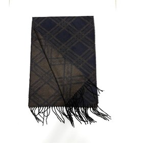 Resim Kahve Lacivert Desenli Atkı Kaşkol Çok Renkli 