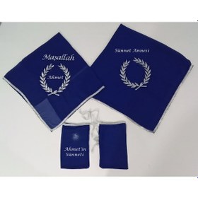 Resim İsimli Sünnet Şalı Omuz Atkısı Kirve Sünnet Annesi Nakış Işlemeli Kına Omuz Şalı Ikili Takım 