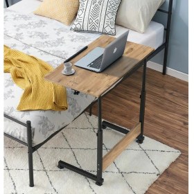 Resim servetavcı Yükseklik Ayarlı Eğimli ve Katlanabilen Laptop Sehpası - Atlantik Çam (Tekerli) 