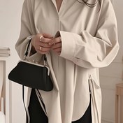 Resim Bahar / Sonbahar için şık yaka boyunlu uzun kollu polyester gömlek, yetişkin, dokuma kumaş, 130 g/m² 