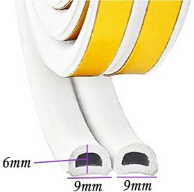 Resim Glaswen 3x2=6 Metre Kapı Pencere Bandı Beyaz Fitili Yapışkanlı Soğuk Izolasyon Bant 