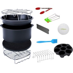 Resim Yui Xiaomi, Philips, Karaca, Arzum, Tefal, Kumtel Uyumlu Xl 8inç Airfryer 12'li Yedek Parça Seti 