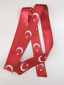 Resim Türk Bayrağı Desenli Saten Kurdele 