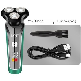 Resim Sınır Ötesi Şarj Erkek Elektrikli Tıraş Makinesi Üç Başlı Su Yıkama Tıraş Makinesi Elektrikli Üç Başlı Bağımsız Almanya Uygun Yeşil 