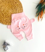 Resim Neşeli Bebekler Fil Desen Mevsimlik Kumaş Tek Alt Pembe 