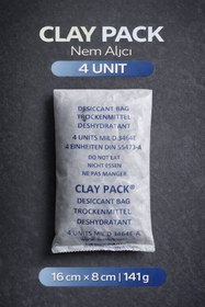 Resim nemtut CLAY PACK AKTİF KİL NEM ALICI 4 UNİT ( 16 CM X 8 CM - 141 g ) 30 ADET 