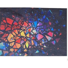 Resim 4lü Set Cam Kırıkları Keten Kumaş Dikdörtgen Amerikan Servis Tabak Altlık - Runner Supla 38x27 Cm Çok Renkli 