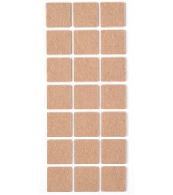 Resim Kahverengi 21 Adet Yapışkanlı, Masa, Koltuk Altı Parke Koruma Keçesi, Kare, 3 X 3 Cm Abanoz - Beyaz 