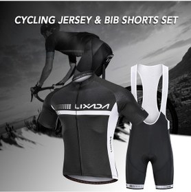 Resim Lixada Yaz Bisiklet Forması Set Kısa Kollu Bisiklet Xl Siyah 