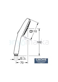 Resim Grohe Tempesta Cube 110 El Duşu, 2 Akışlı - 26746003 Krom 