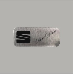 Resim CRF Kişiye Özel Seat Metal Etiket 3x7 cm Arkası Yapışkanlı 1 Adet 