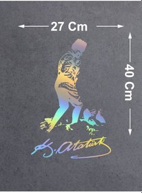 Resim Hologramlı Janjanlı Kocatepe Ve Atatürk İmza Sticker 02524 40x27 Cm 