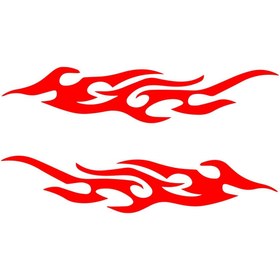 Resim MegaSticker Alev deseni dikiz aynası Sticker 13x4 cm 