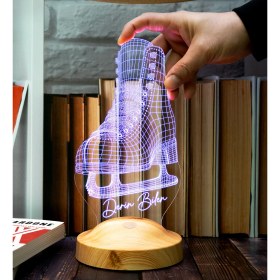 Resim Sevgi Lambası Buz Pateni 3D LED Lamba – Artistik Buz Pateni Sporcusuna Özel Hediye, Buz Pateni Sporcu ve Antrenör Hediyesi 