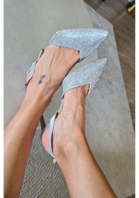 Resim 036 3100 Topukla Kadın Taşlı Abiye Ayakkabı 