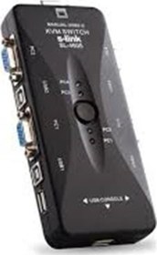 Resim SL-4605 4 Port Kablolu Usb Manuel KWM Switch 