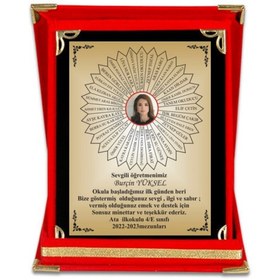 Resim Öğretmen Plaketi ,öğretmene Resimli Yıldız Plaket ,kadife Kutulu 