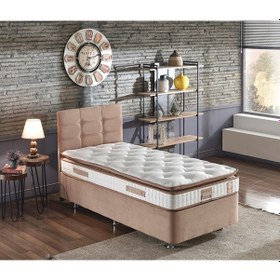 Resim Nironyatak Niron Queen 80X180 Cm Tek Kişilik Pedli Yatak Seti - Sütlü Kahve 