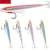 Resim 5 Adet/Paket Yavaş Uzun Metal Jig Balıkçılık Yemleri 7g 10g 14g 17g 21g 28g Döküm Jigging Kaşığı Yapay Kıyı Turna Balığı Yemi Deniz Levreği 