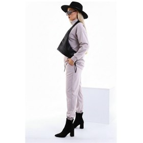 Resim Özel Tasarım Yakası Uzun Fermuarlı Rahat Ve Sportif Jogging Takım Gri 