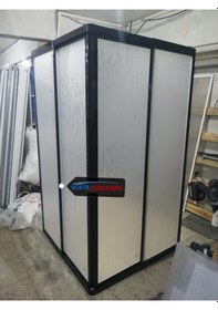 Resim Nokta Duşakabin 100 x 100 Teknesiz Mika Duşakabin Siyah Profil Şeffaf 