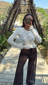 Resim Beyaz Dantel Desen Bluz - M 