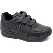 Resim Parley 918 Kadın Kalın Taban Cırtlı Günlük Kullanım Spor Ayakkabı Siyah 