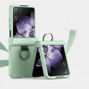 Resim Ultra İnce Cilt Menteşeli Yüzük Telefon Kasası Hissediyorum Nane Yeşili , Boyut:xiaomi Mix Flip İçin Pembe 