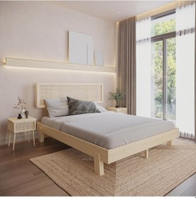 Resim Hazeran Lilyum Model Çam Renk Ahşap Karyola-3 150 x 200 CM 