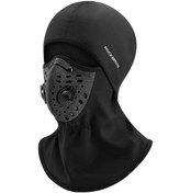 Resim Rockbros Lf7127 Motosiklet Erkek Kadın Kış Sıcak Kap Kayak Balaclava Nefes Valfli Açık Yüz Maskesi - Siyah 