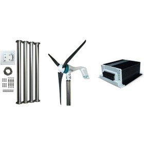 Resim Set Air Speed 500w 12v/24v Rüzgar Türbini + Şarj Cihazı Ve Direk 