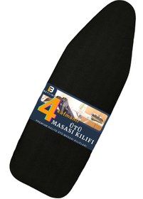 Resim BEYLİNİ Ütü Masası Kılıfı Örtüsü Bezi, Keçeli,süngerli,lastikli Yanmaz Ayarlanabilir 50x150 Cm Siyah 