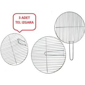 Resim MSY Trend Oval Çember Yuvarlak Mangallık Şebit Izgarası Balık Teli 38X38 Cm Çapında 3 Adet 
